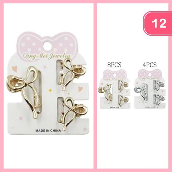 BOW HAIR CLAW CLIP (12 UNITS)