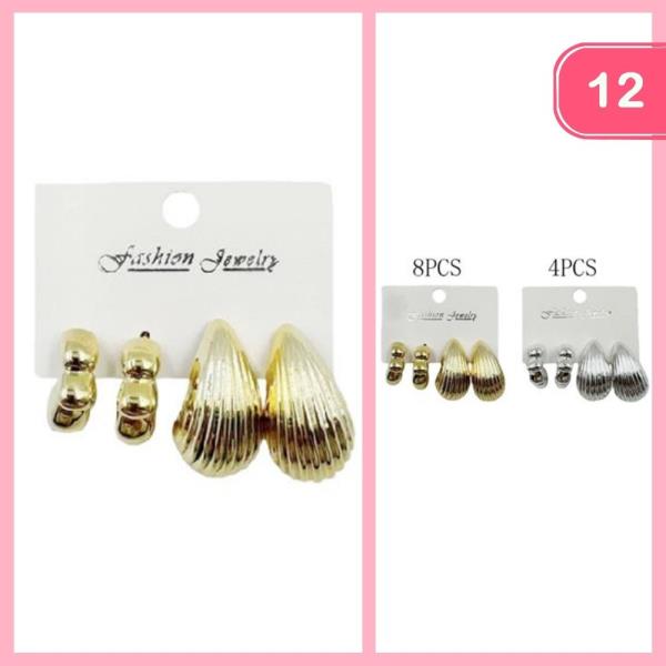 TEXTURED HOOP EARRINGS (12 UNITS)