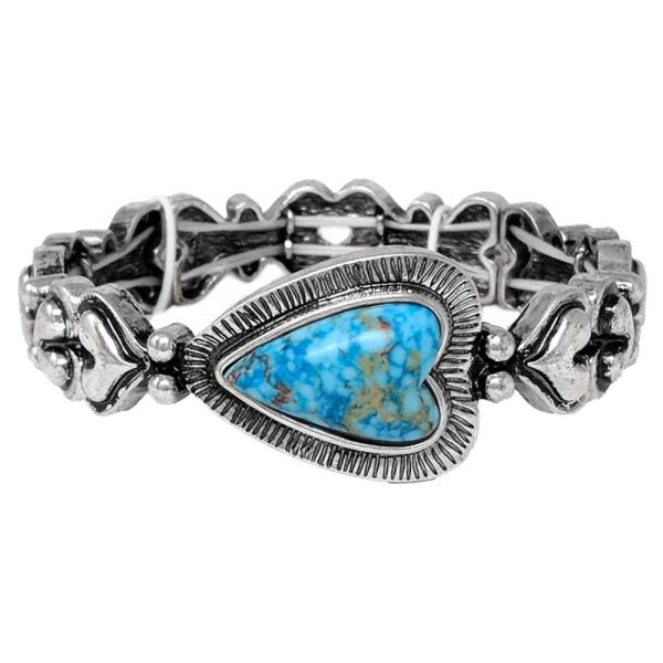 WESTERN HEART STONE BRACELET
