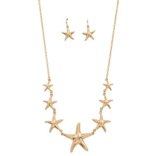 SEALIFE CUTOUT STARFISH  NECKLACE SET