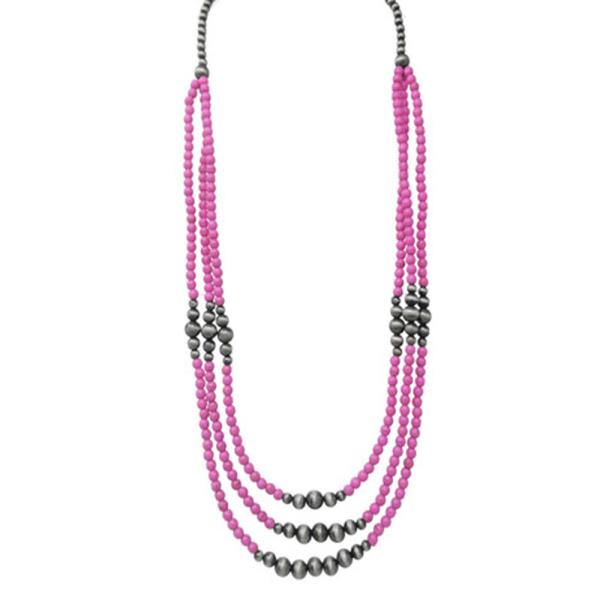 WESTERN NAVAJO WITH SEMI STONE LAYERED NECKLACE