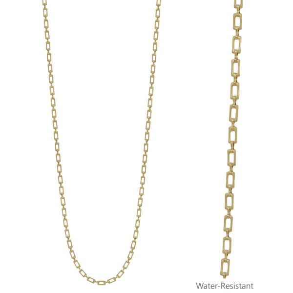 SQUARE METAL CHAIN LONG NECKLACE