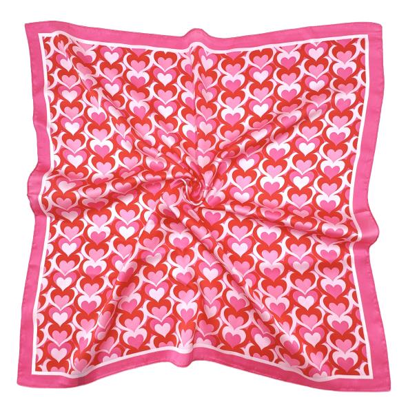 HEART PRINT SQUARE SCARF