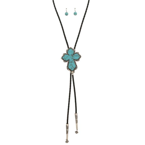 TURQUOISE CACTUS SHAPE WESTERN NECKLACE