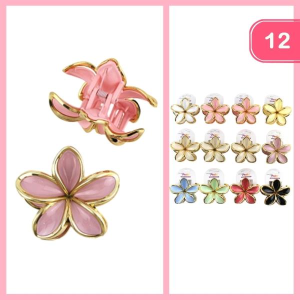 FLOWER HAIR CLAW CLIP (12 UNITS)