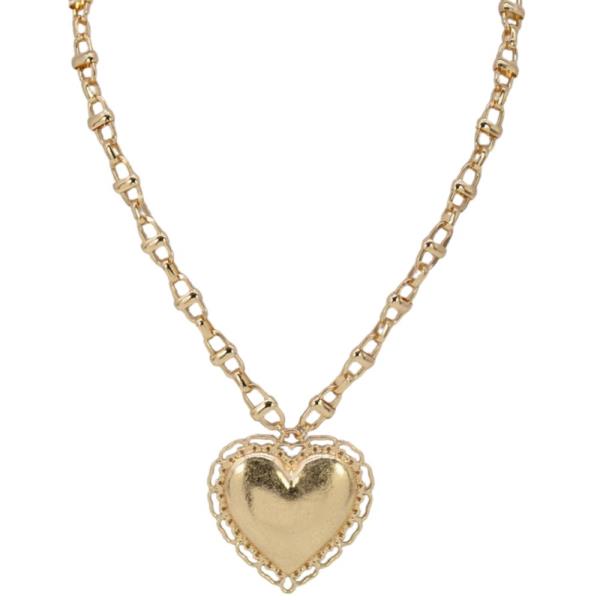 HEART PENDANT METAL NECKLACE