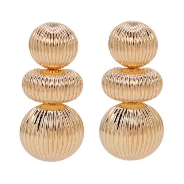 TEXTURED ROUND LINK METAL EARRING