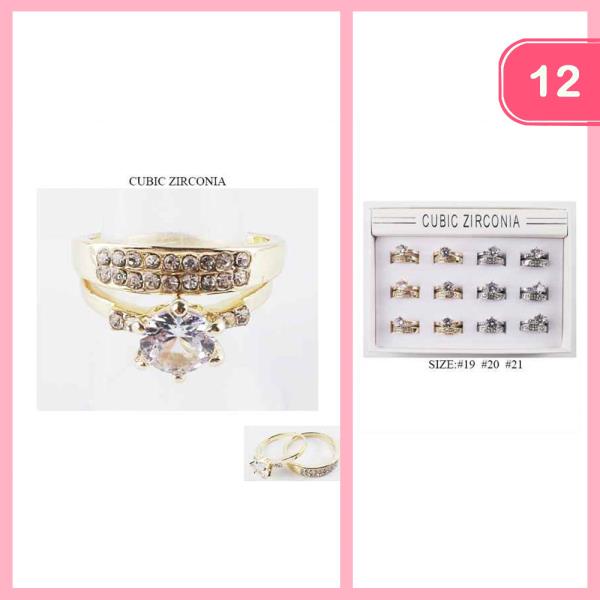 CUBIC ZIRCONIA RING (12 UNITS)