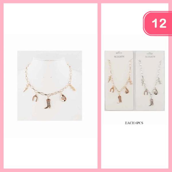 WESTERN CHARM PENDANT NECKLACE (12 UNITS)