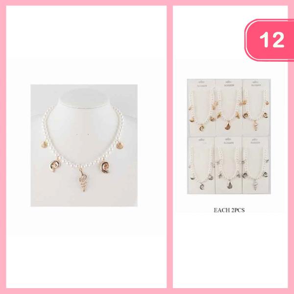 SEALIFE PEARL PENDANT CHARM NECKLACE (12 UNITS)