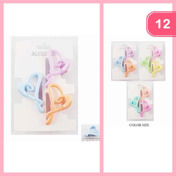 HEART HAIR CLAW CLIP (12 UNITS)