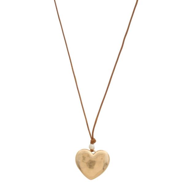 HEART PENDANT PEARL BEAD NECKLACE