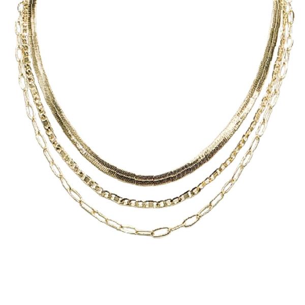 LAYERED SNAKE CHAIN NECKLACE