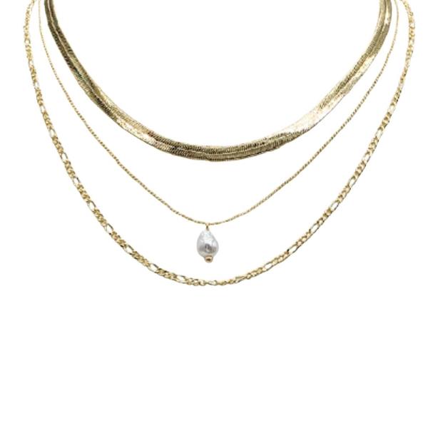 LAYERED SNAKE PENDANT NECKLACE