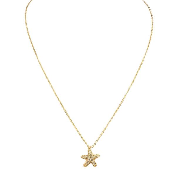 PAVE STARFISH PENDANT NECKLACE