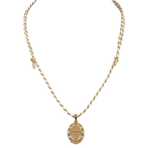 COTTON CROSS PENDANT NECKLACE