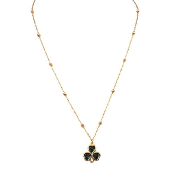 HEART CUBIC ZIRCONIA FLOWER PENDANT DOT CHAIN NECKLACE