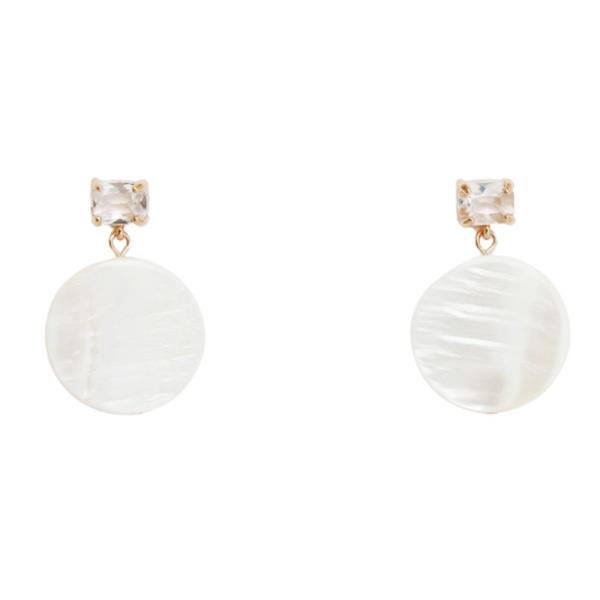 SQUARE ROUND LINK DANGLE EARRING