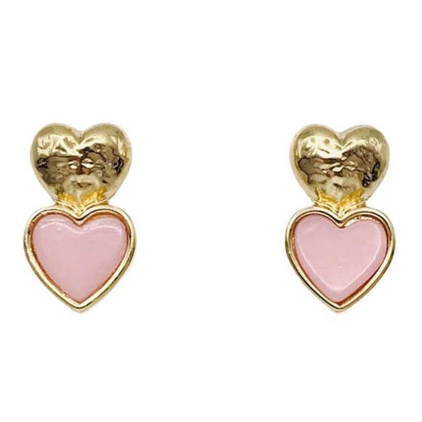 DOUBLE HEART METAL EARRING