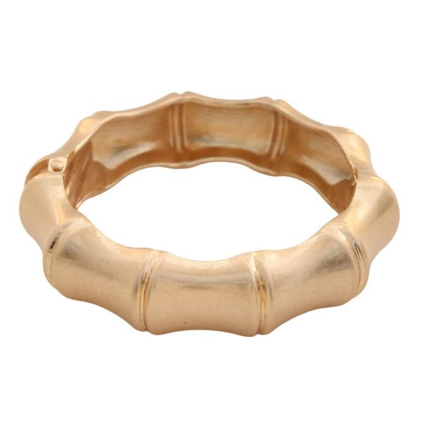 BAMBOO PATTERN MEAL HINGED BANGLE BRACELET