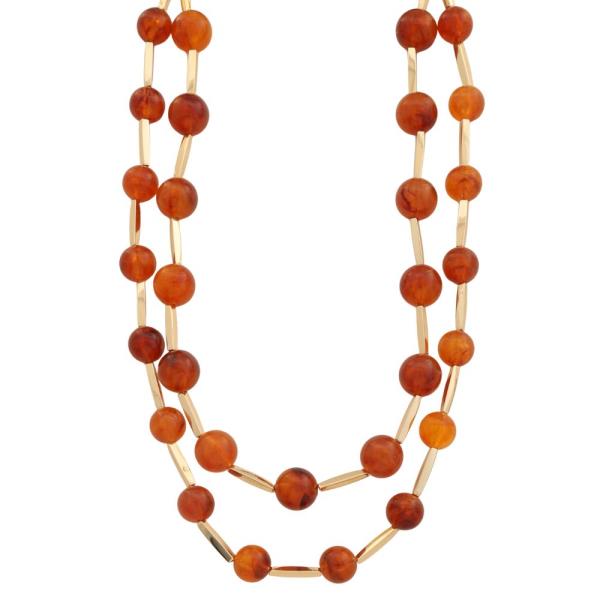 ACETATE BEADED LAYERED NECKLACE