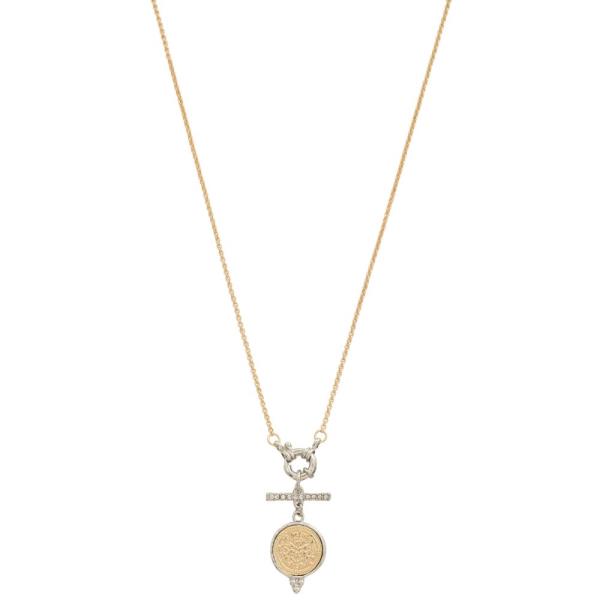 TWO TONE COIN METAL NECKLACE