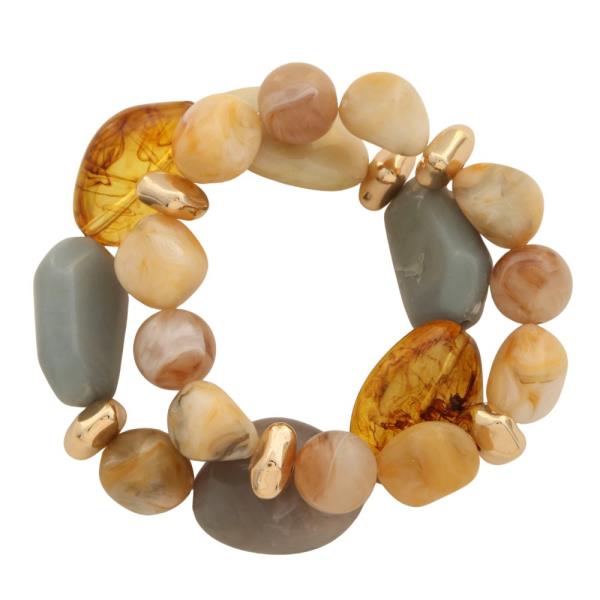 ACETATE MIXED BEAD BRACELET SET