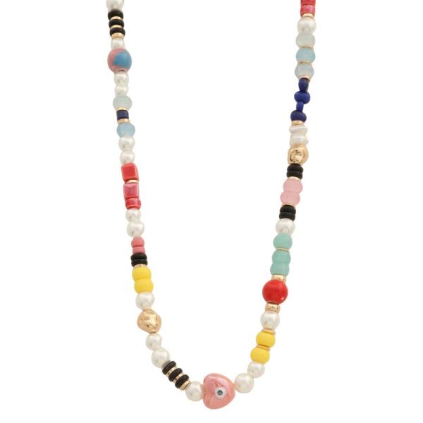COLORFUL MIXED BEAD NECKLACE