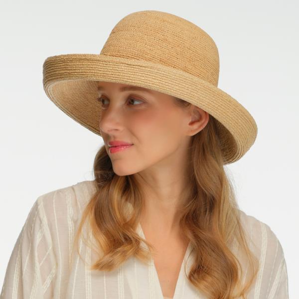 RAFFIA SUN HAT WITH BRAID BAND