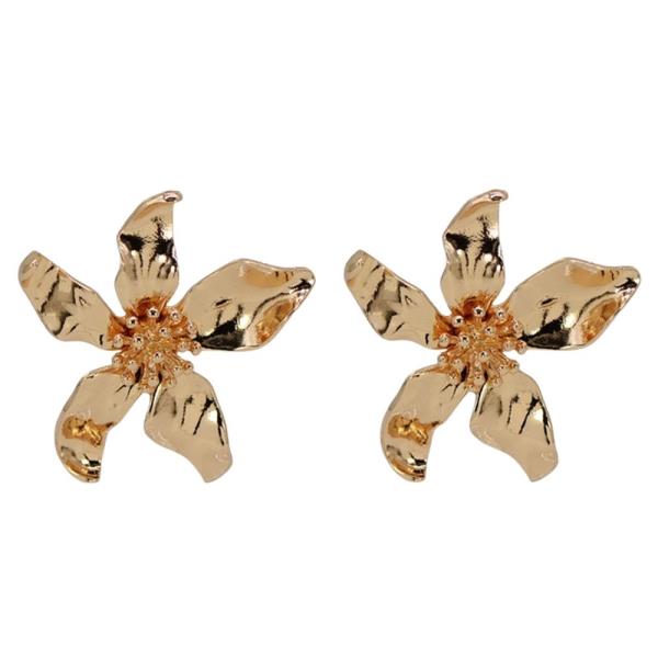 METAL FLOWER STUD EARRING