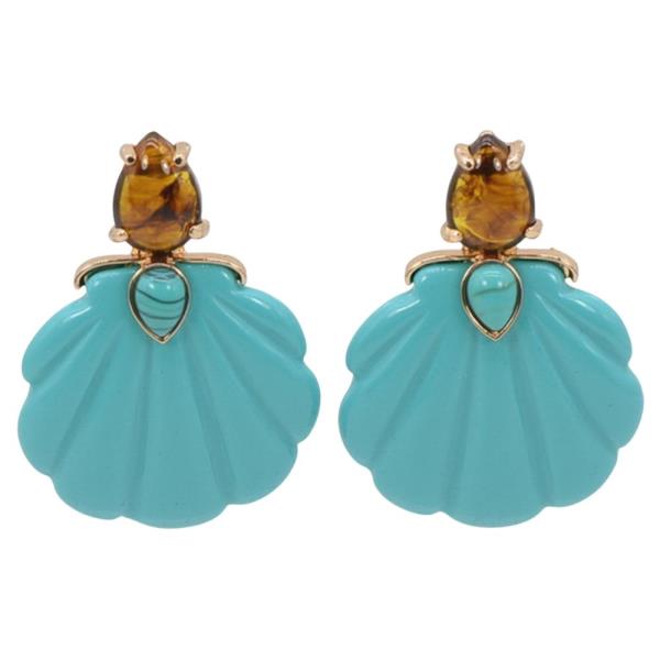 RESIN SHELL DROP EARRING