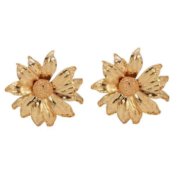 METAL FLOWER STUD EARRING