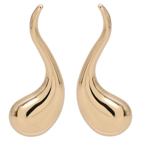 METAL CURVED DROP EARRING