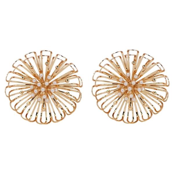 METAL FLOWER STUD EARRING