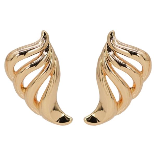 METAL WING CURVE STUD EARRING