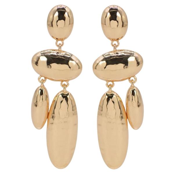 METAL DISC DROP EARRING