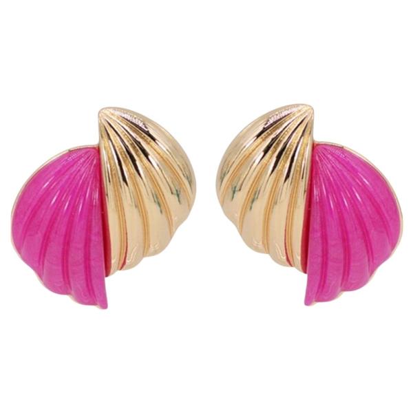 RESIN METAL SHELL STUD EARRING