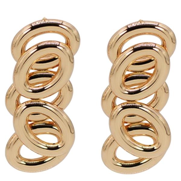 METAL LINK ROUND EARRING
