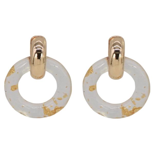 ICE RING W/GL FLAKE EARRINGS