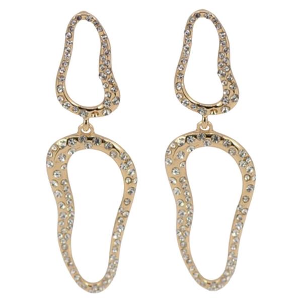 RHINESTONE PAVE DOUBLE DROP EARRING
