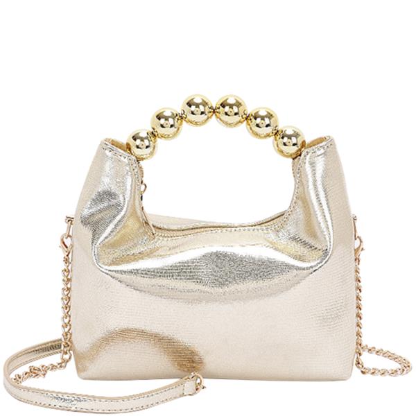 METALLIC BALL HANDLE BAG