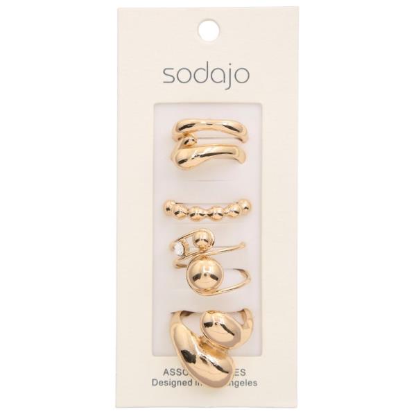 SODAJO CHUNKY ASSORTED METAL RING SET