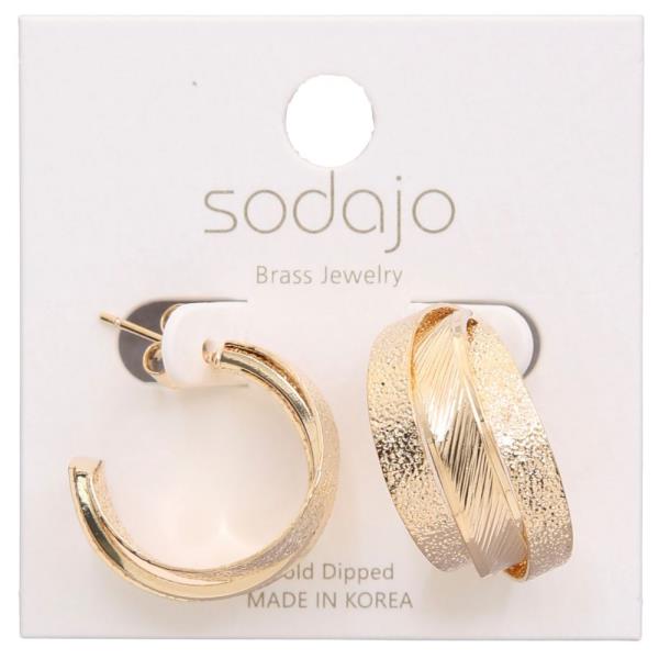 SODAJO TRIPLE HOOP GOLD DIPPED EARRING