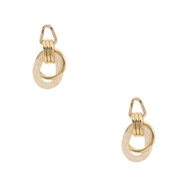 SODAJO METAL CRYSTAL HOOP GOLD DIPPED EARRING