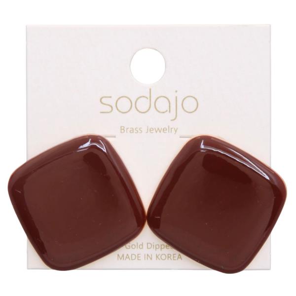 SODAJO SQUARE GOLD DIPPED EARRING