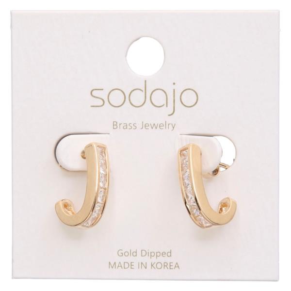 SODAJO CRYSTAL METAL GOLD DIPPED EARRING
