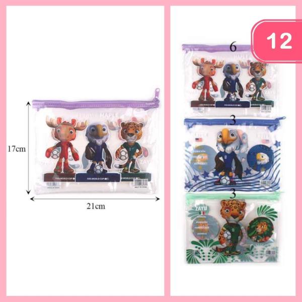 FIFA WORLD CUP MASCOT CLEAR COIN PURSE / PENCIL BAG (12 UNITS)