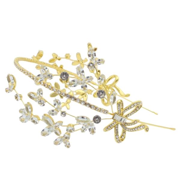 CZ RHINESTONE FLORAL HEADBAND