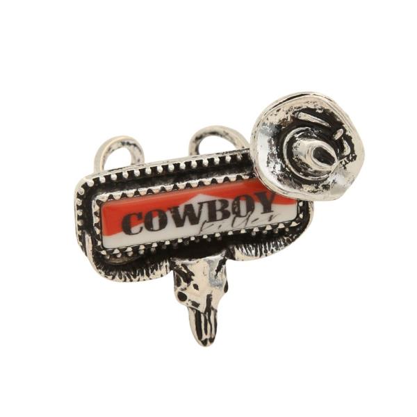 COWBOY CATTLE HEAD ADJUSTABLE METAL RING