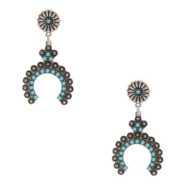 WESTERN HORSE SHOE METAL DANGLE EARRING